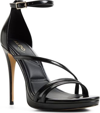 Aldo Odella Ankle Strap Platform Sandal in Black at Nordstrom, Size 8.5