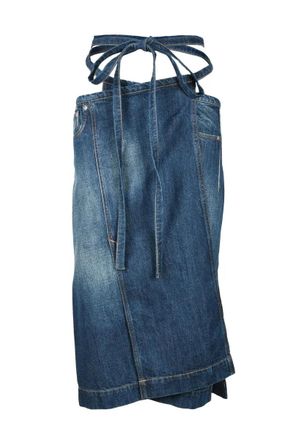 Sportmax Wrap-Around Blue Denim Midi Skirt