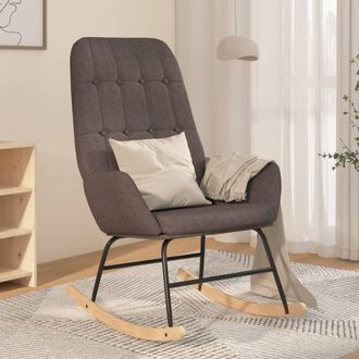 vidaXL Silla Mecedora De Tela Gris Oscuro Vidaxl