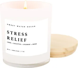 Sweet Water Decor Stress Relief 11 oz. White Jar Candle at Nordstrom