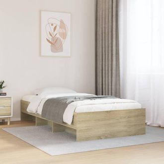 Berkfield Home Bed Frame without Mattress Sonoma Oak 90x190 cm Single Engineered Wood in Brown