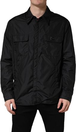 Dolce & Gabbana Black Logo Plaque Long Sleeves Shirt Mens Jacket (Pre-Owned)