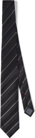 Brunello Cucinelli Striped silk necktie in Black at Nordstrom