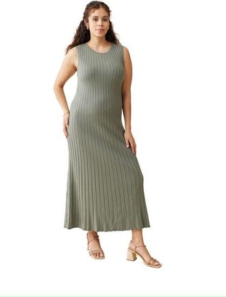 Ingrid & Isabel The Paris Maternity Ribbed Sweater Midi Dress in Agave at Nordstrom, Size X-Small