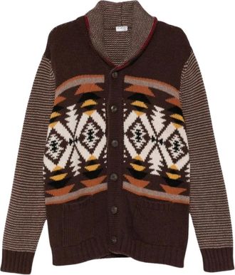 Fay Truien & Vesten, Heren, Bruin, L, Gebreide Cardigan