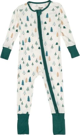 Leveret Viscose Matching Family Holiday Pajama Sleeper, Reindeer & Polar Bear Prints in Pine Tree at Nordstrom, Size 18-24M