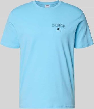 Champion T-Shirt mit Logo und Rundhalsausschnitt in Hellblau, Gr&ouml;&szlig;e XXL