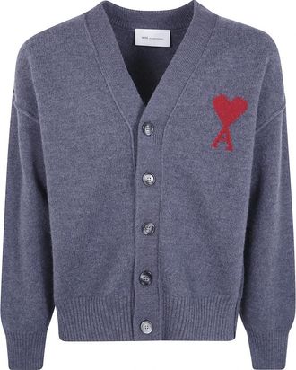 Ami Cardigans - Heren - Vesten - Blauw - S - Truien & Vesten