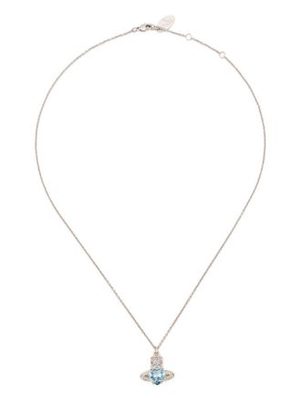 Vivienne Westwood Stylized Orb Pendant Necklace with Heart-Shaped Gemstone