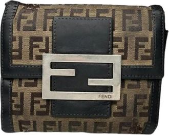 Fendi Pre-owned Wallets, female, Brown, Size: ONE SIZE Pre-owned Canvas Wallet