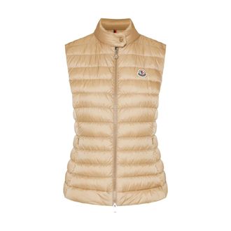 Moncler Vests, female, Beige, Size: L L10931A00087597Yf 222 Vest