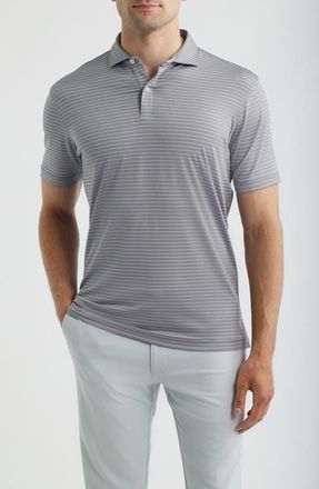 Johnnie-O Beau Stripe Performance Polo in Thunder at Nordstrom, Size Xx-Large