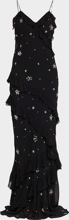 LoveShackFancy Rialto Embellished Maxi Dress