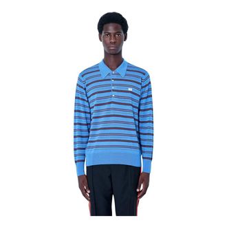 Wales Bonner Wales Bonner - Beam Polo - Heren - Tops - Blauw - Maat: S Leer