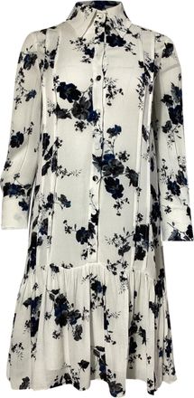 Erdem Erdem Floral Mini Dress in White Viscose