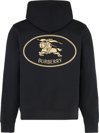 Burberry Mens Logo Cotton Hoodie Black Jumpers Sweater