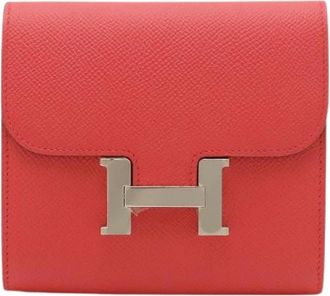 Herm&egrave;s Pre-owned Vintage Portemonnee - Dames - Vintage Accessoires - Rood - ONE Size - Leer - Vintage