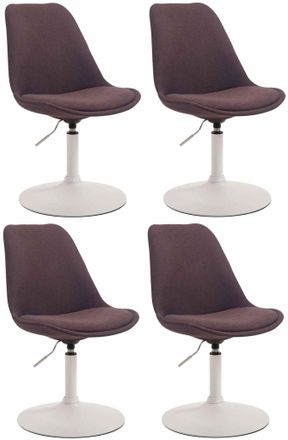Clp Clp - Set De 4 Sillas De Comedor Maverick En Tela Marr&oacute;n Blanco