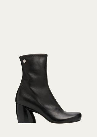 Loewe 70mm Oval Leather Zip Ankle Booties