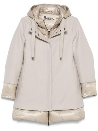 Herno Cappotto Svasato In Lana Con Imbottitura-Donna