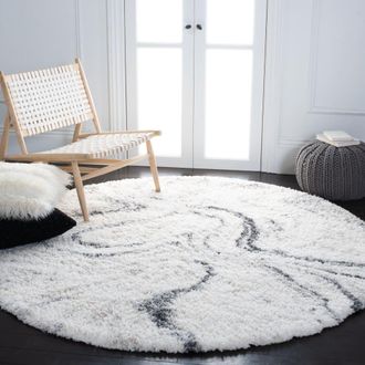 Safavieh Alfombra polipropileno marfil/gris 122 x 122 cm
