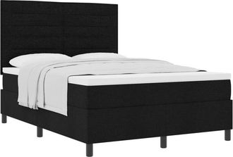 vidaXL Box Spring Bed with Mattress Black 140 x 200 cm Fabric vidaXL