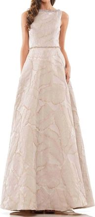 Colors Dress Elegant Leaf-Detailed Dress In Taupe