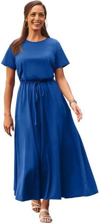 Jessica London Drawstring Maxi Dress in Dark Sapphire at Nordstrom, Size Medium