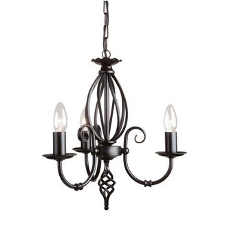 Netlighting Artisan Chandelier 3 Light Black Finish E14