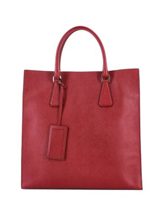 Prada Convertible Shopping Saffiano Leather Saffiano Leather Tall tote bag - Rood