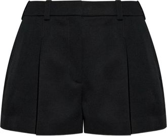 Givenchy Korte Broeken, Dames, Zwart, XS, Wol, Geplooide shorts van wol