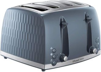 Russell Hobbs Honeycombe 4 Slice Toaster - Grey | TJ Hughes