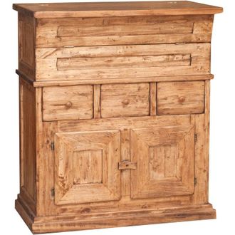 Biscottini International Artesa De Madera Maciza De Tilo Acabado Con Efecto Natural 81x45x92 Cm