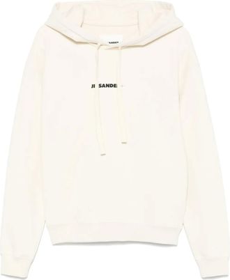Jil Sander Felpa con cappuccio e logo - Toni neutri