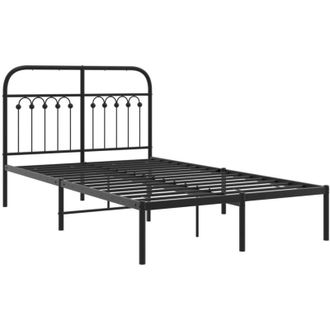vidaXL Estructura Cama Sin Colch&oacute;n Con Cabecero Metal Negro 120x200 Cm Vidaxl