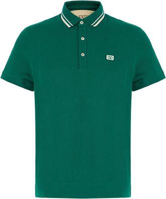 Valentino Green Piquet Polo Shirt