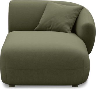 Castlery Auburn Right Chaise Customized, Performance Fleece Moss, Spill Resistant, Modular Sofa for Green