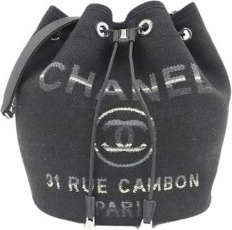 Chanel Pre-owned Vintage Canvas Shoulder Bag - Dames - Vintage Tas - Zwart - ONE Size - Leer - Vintage