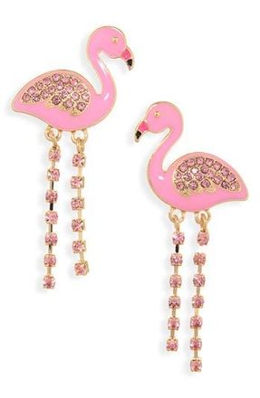 Leith Flamingo Drop Earrings in Pink Multi- Gold at Nordstrom Rack