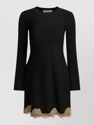Valentino short dress flare skirt crew neck