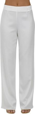 Corte dei Gonzaga Pantalone - Dames - Wijde Broeken - Wit - XL - Leer - Broeken