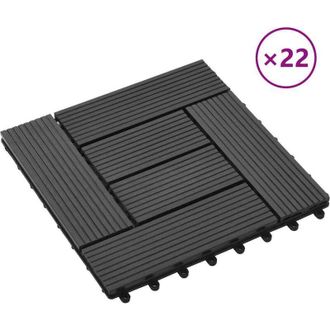 vidaXL Vidaxl - Baldosas De Porche De Wpc 30x30 Cm 2 M&sup2; Negro 22 Unidades