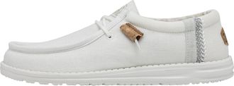 HeyDude Mens Wally Break Stitch Wally Slip-On Shoes, White, 12 UK