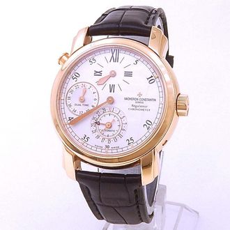 Vacheron Constantin Pre-owned Vacheron Constantin Malte Dual Time Regulator Automatic Silver Dial Mens Watch 42005/000R-9068