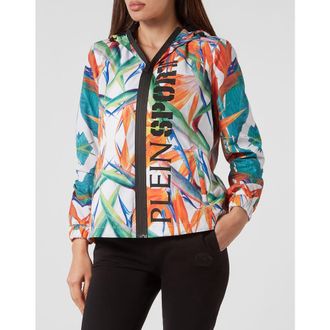 Plein Sport Jacket Flowers Women in White/multicolored at Nordstrom, Size X-Large