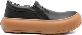 Moschino Calfskin Slip-On Trainers - Heren - Sneakers - Zwart - 40 EU - Leer - Schoenen