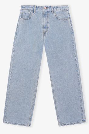 Ganni Blue Misy Cropped Jeans in Rigid Denim - Size 24W/32L Organic Cotton
