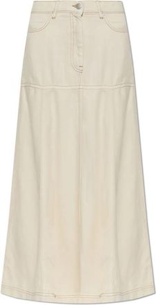 Munthe Tuxya Rok - Dames - Maxi Rokken - Beige - XS - Leer - Rokken