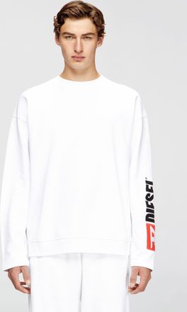 Diesel Crewneck sweatshirt with logo patch embroidery - Sweaters - Man - White