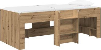 vidaXL Marco De Cama Alta Para Ni&ntilde;os Roble Artisan 98.5 X 200 Cm Vidaxl